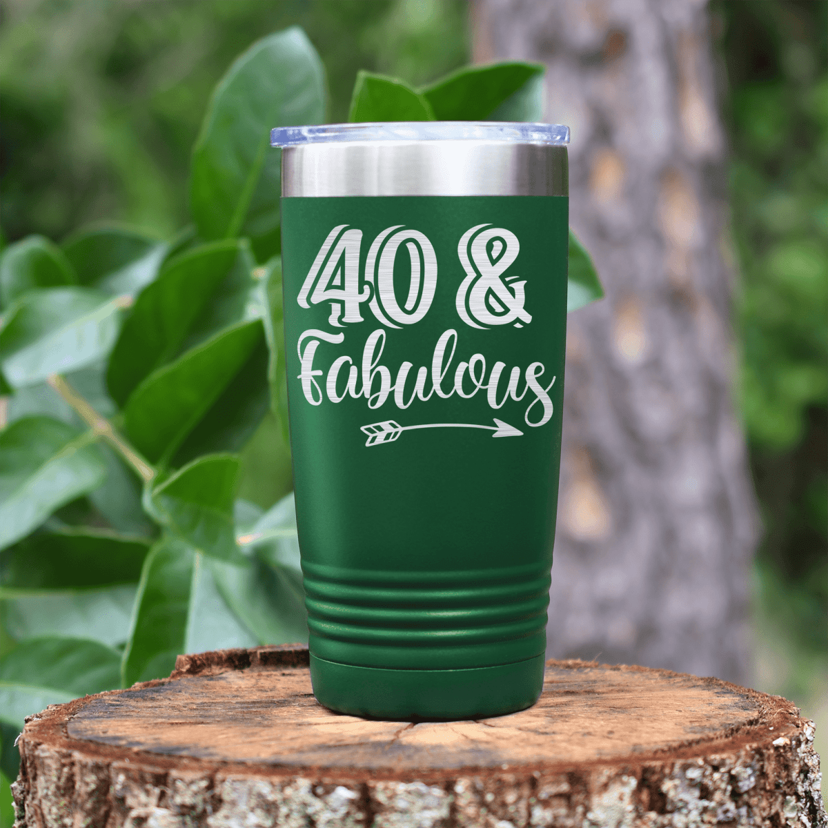 Green birthday tumbler Fourty And Fabulous
