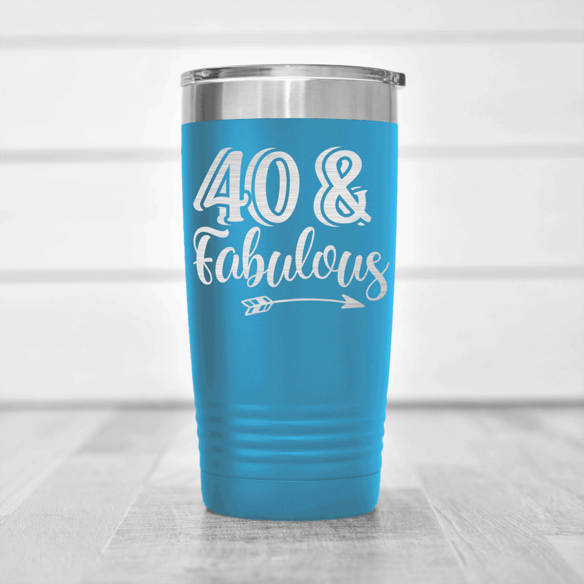 Light Blue birthday tumbler Fourty And Fabulous
