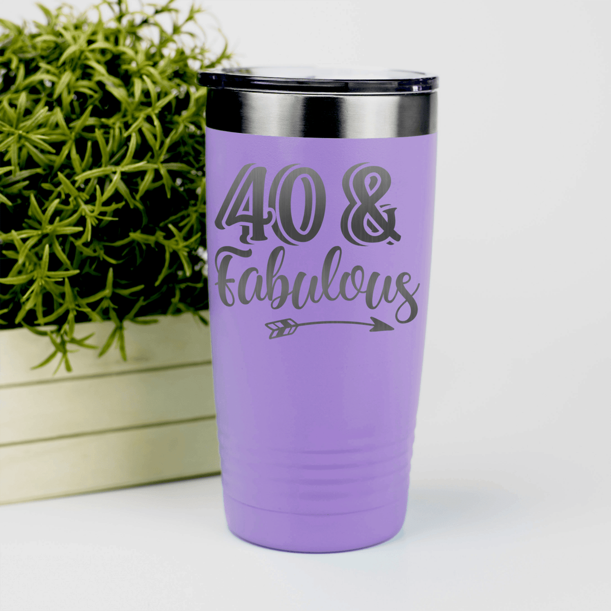 Light Purple birthday tumbler Fourty And Fabulous
