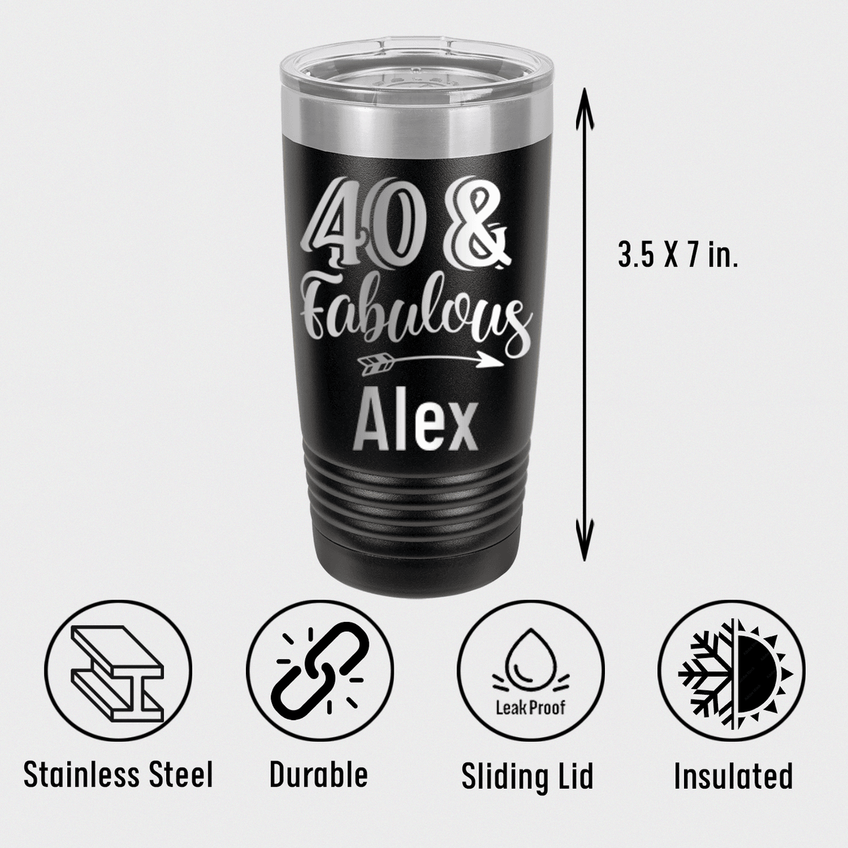 Personalized Fourty And Fabulous Tumbler for her, Customized Gifts for Women by Groovy Girl Gifts