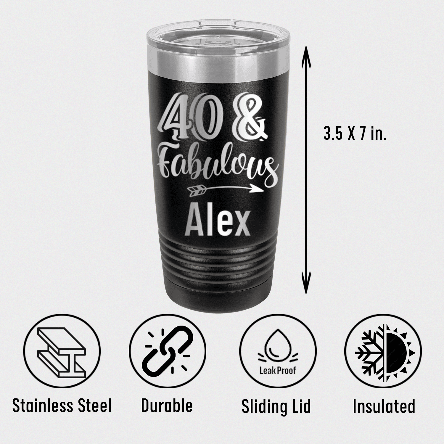 Personalized Fourty And Fabulous Tumbler for her, Customized Gifts for Women by Groovy Girl Gifts