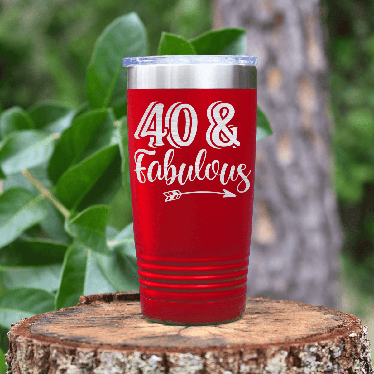 Red birthday tumbler Fourty And Fabulous