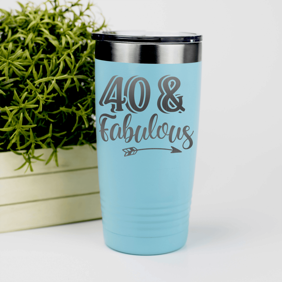 Teal birthday tumbler Fourty And Fabulous