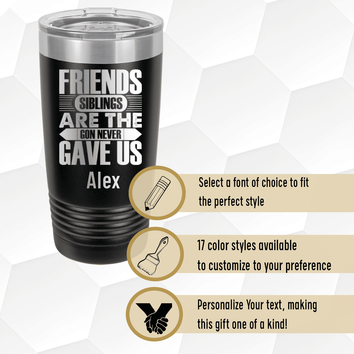 Maroon Best Friend Tumbler With Friends Are Siblings Design