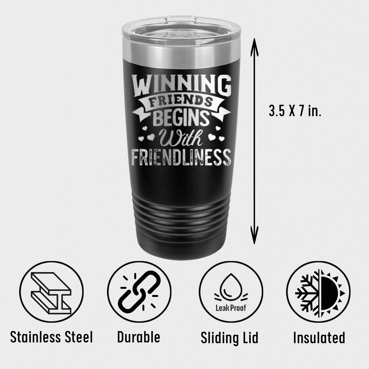 Personalized Friends With Friendliness Tumbler for her, Customized Gifts for Women by Groovy Girl Gifts