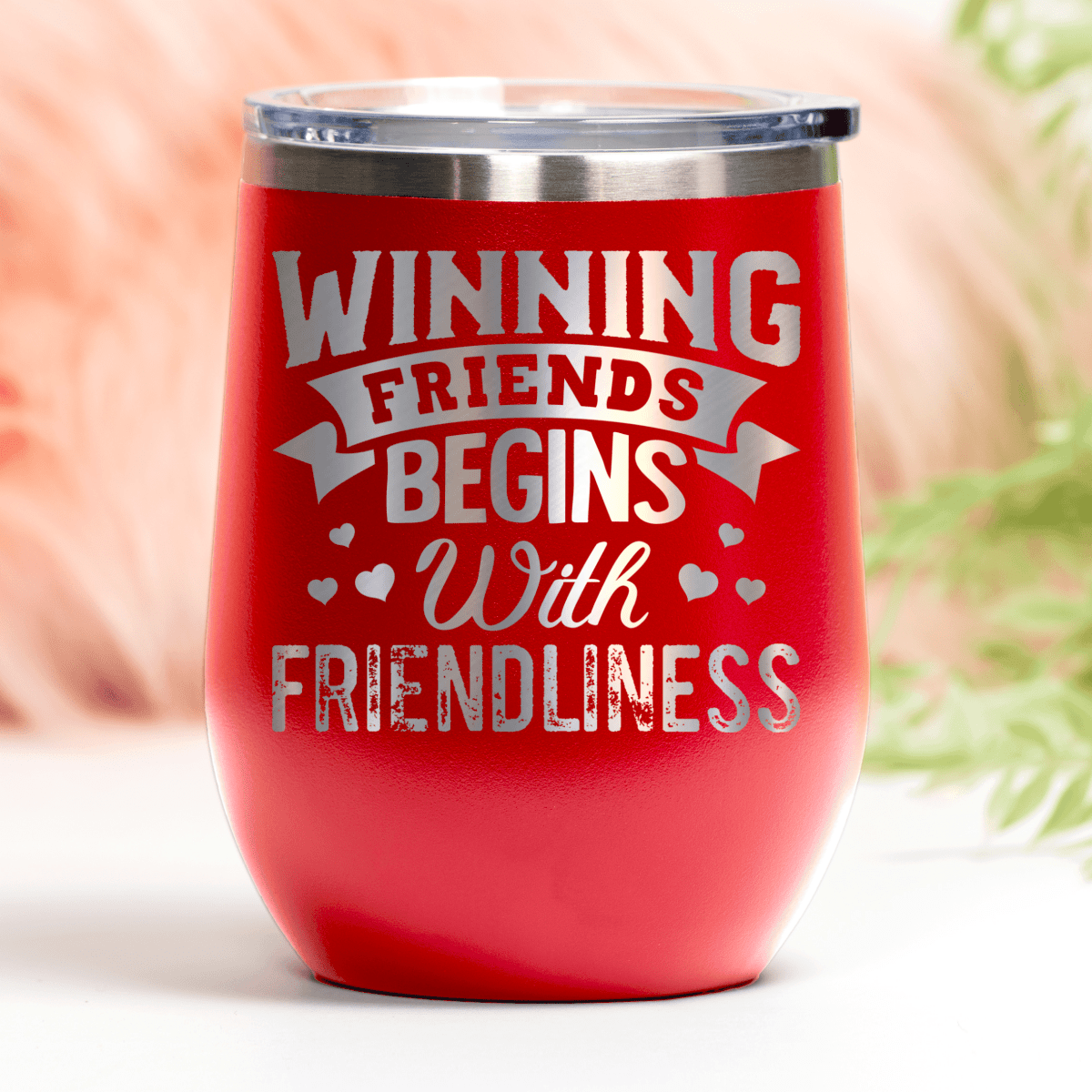 Teal Best Friends Wine Tumbler With Friends With Friendliness Design