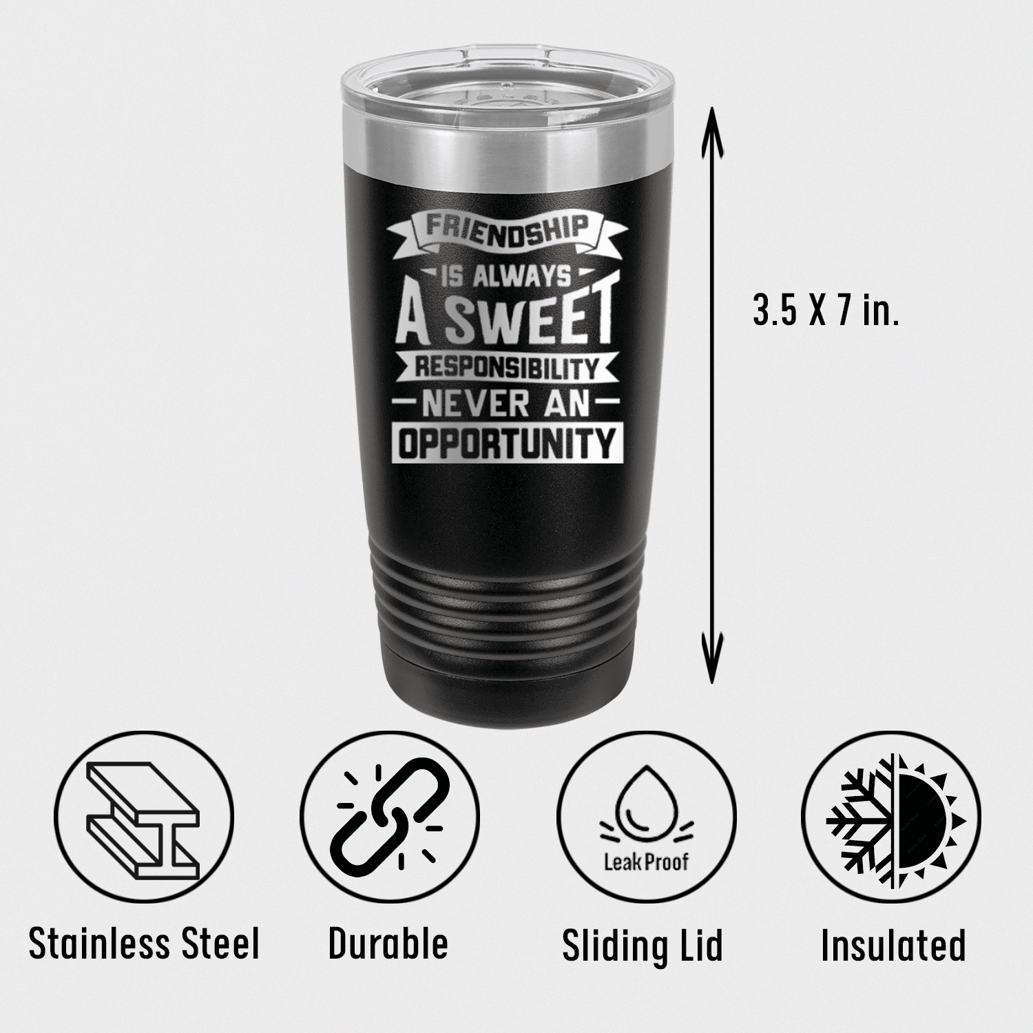 Personalized Friendship Is A Responsibility Tumbler for her, Customized Gifts for Women by Groovy Girl Gifts