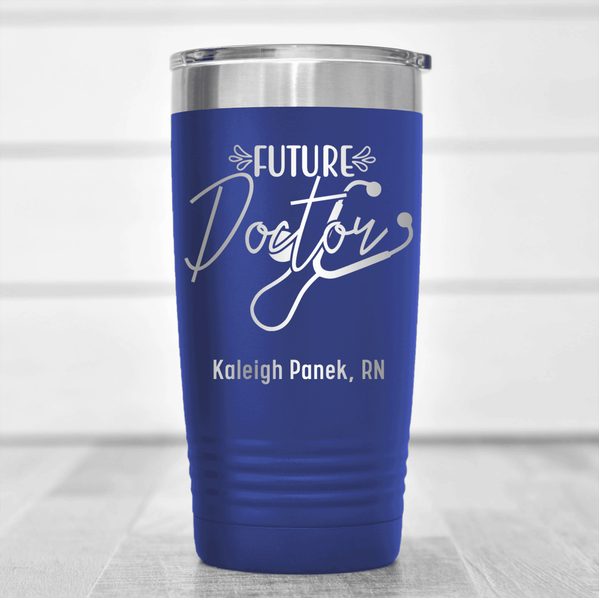 Blue Nurse Tumbler With Future Doctor Design