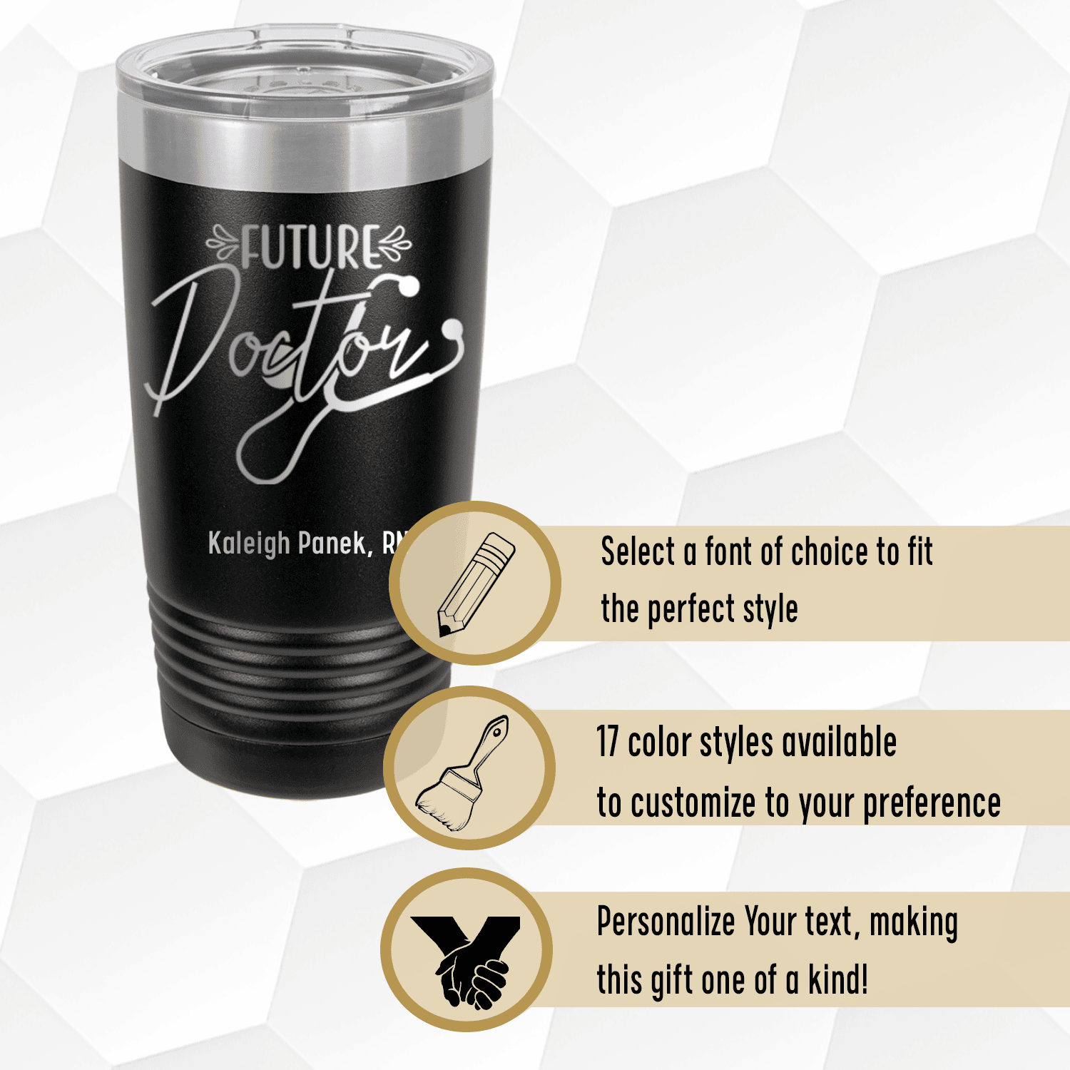 Pink Nurse Tumbler With Future Doctor Design