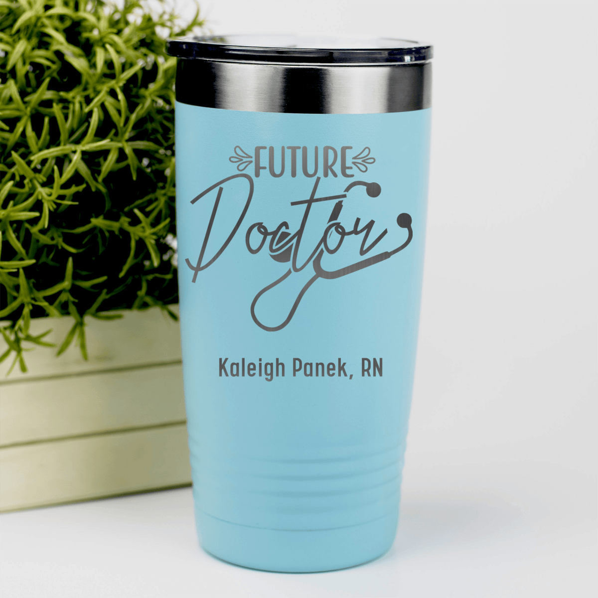 Teal Nurse Tumbler With Future Doctor Design