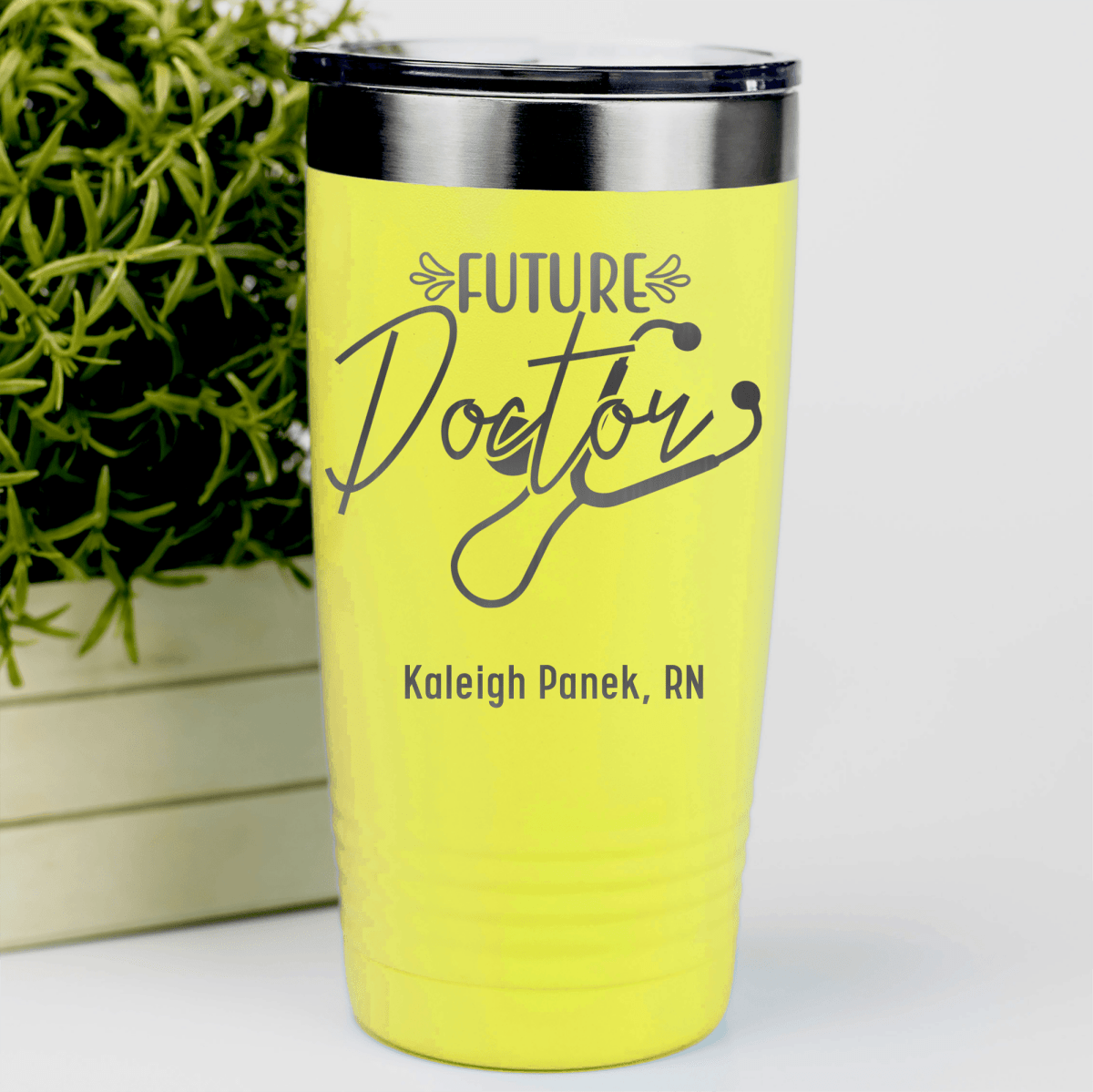 Yellow Nurse Tumbler With Future Doctor Design