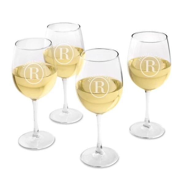 Personalized Elegant Monogrammed Wine Glass Set for her, Customized Gifts for Women by Groovy Girl Gifts