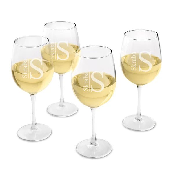 Personalized Elegant Monogrammed Wine Glass Set for her, Customized Gifts for Women by Groovy Girl Gifts
