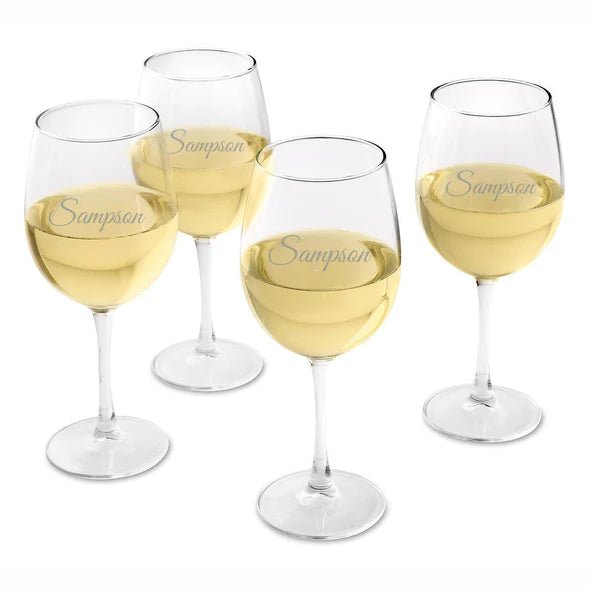 Personalized Elegant Monogrammed Wine Glass Set for her, Customized Gifts for Women by Groovy Girl Gifts