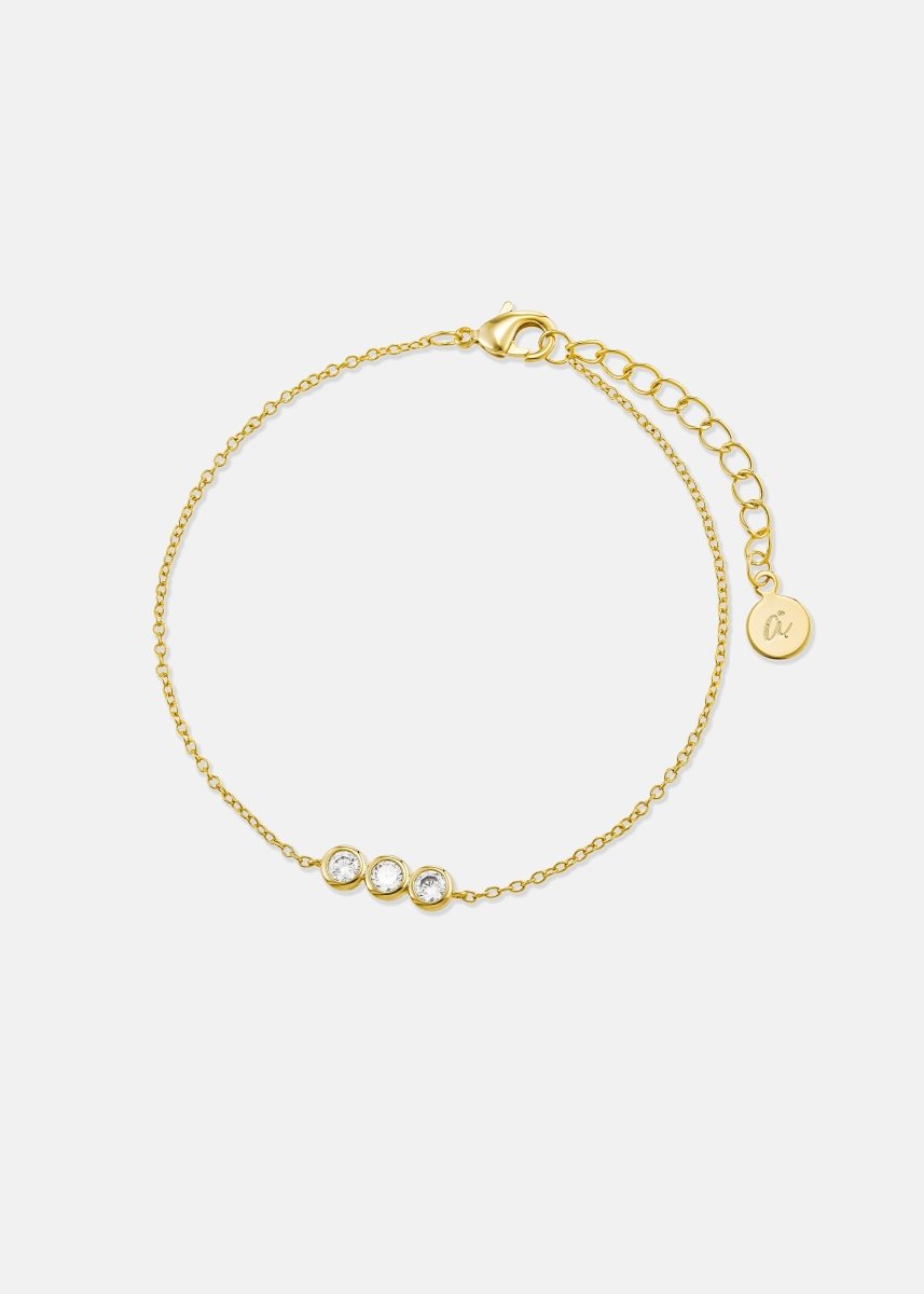 Personalized 3 Crystal Bracelet for 30th Birthday for her, Customized Gifts for Women by Groovy Girl Gifts