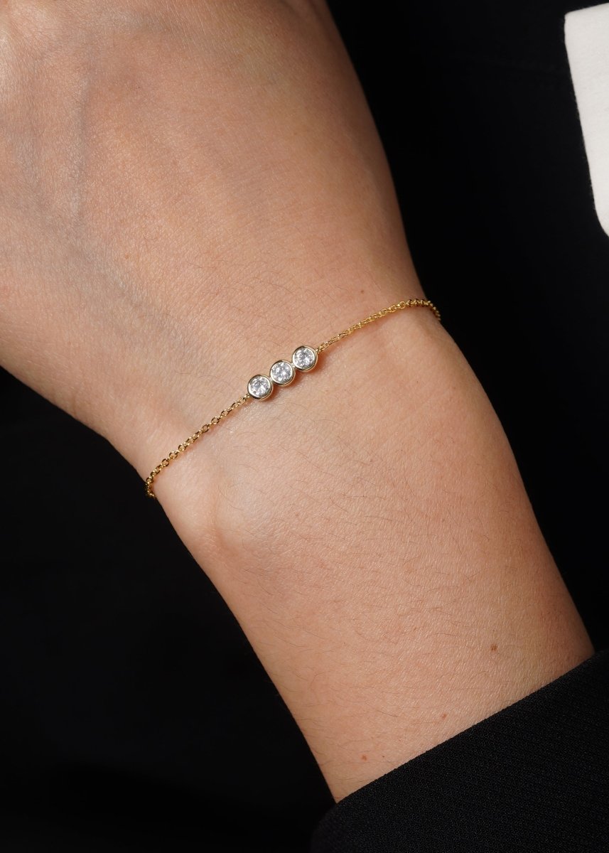 Personalized 3 Crystal Bracelet for 30th Birthday for her, Customized Gifts for Women by Groovy Girl Gifts