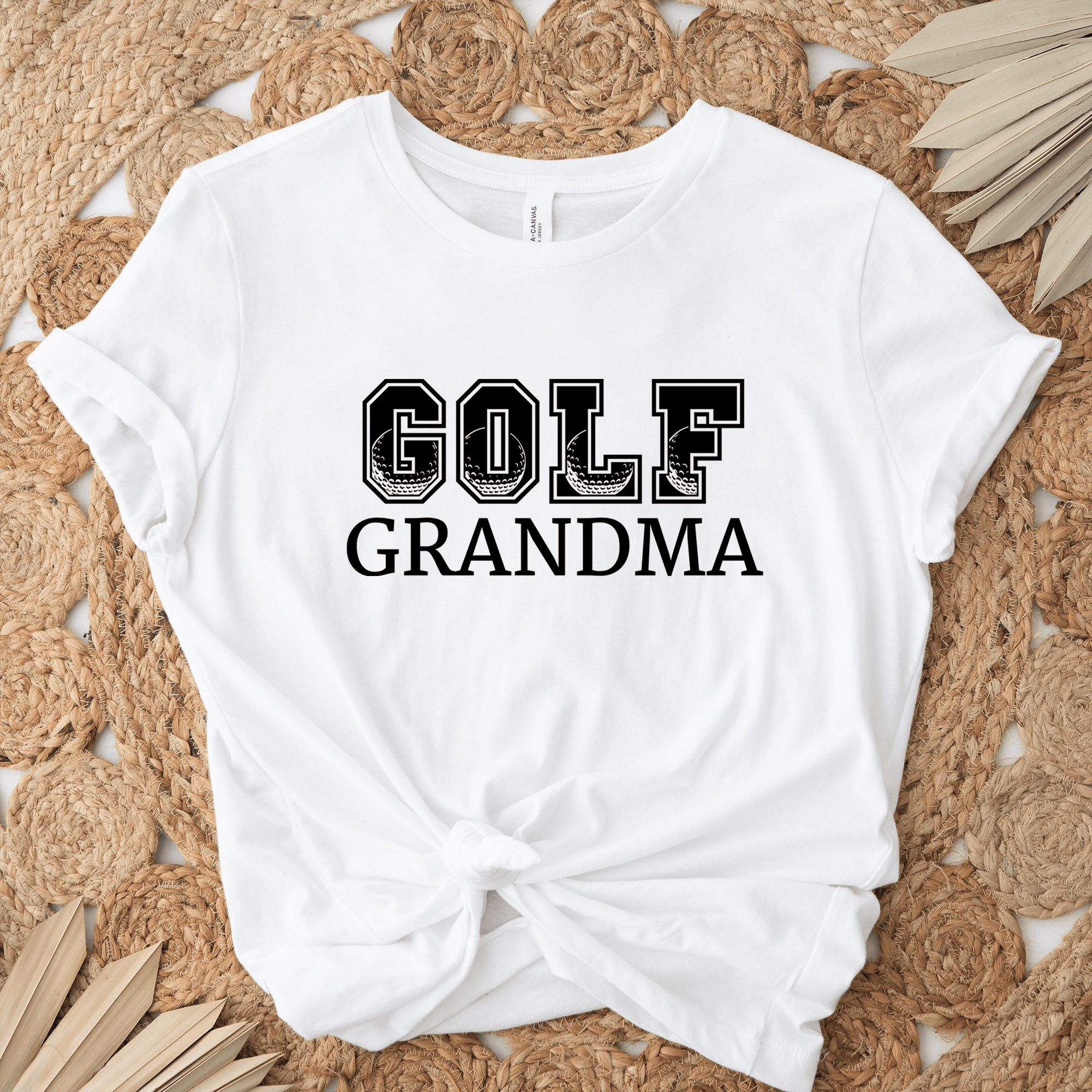 Womens White T Shirt with Golf-Grandma design