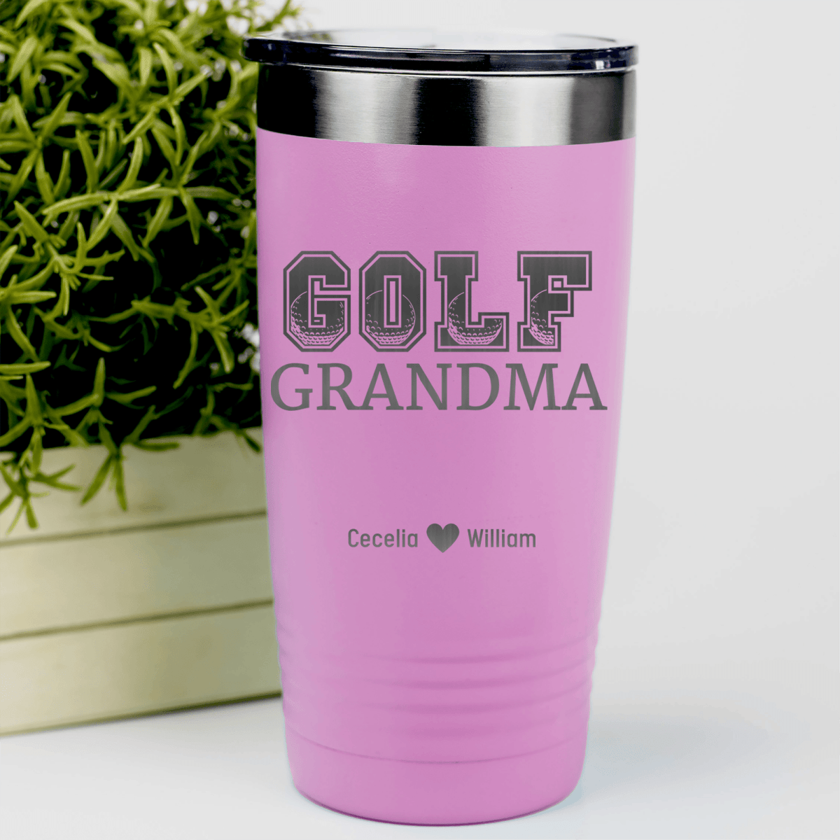 Light Blue Golf Mom Tumbler With Golf Grandma Design