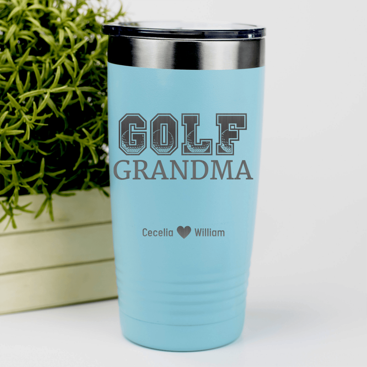 Teal Golf Mom Tumbler With Golf Grandma Design