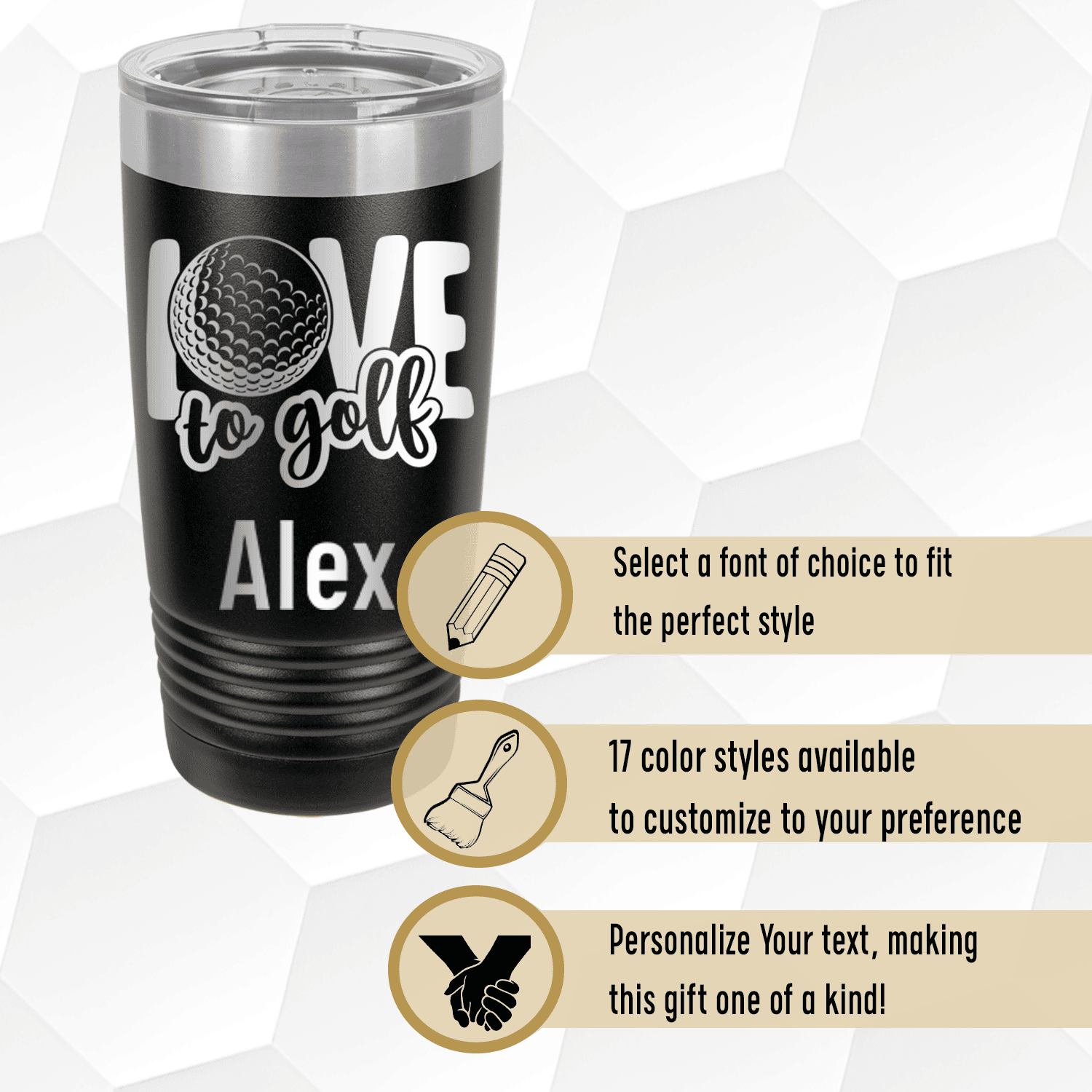 Personalized Golf Is Love Tumbler for her, Customized Gifts for Women by Groovy Girl Gifts