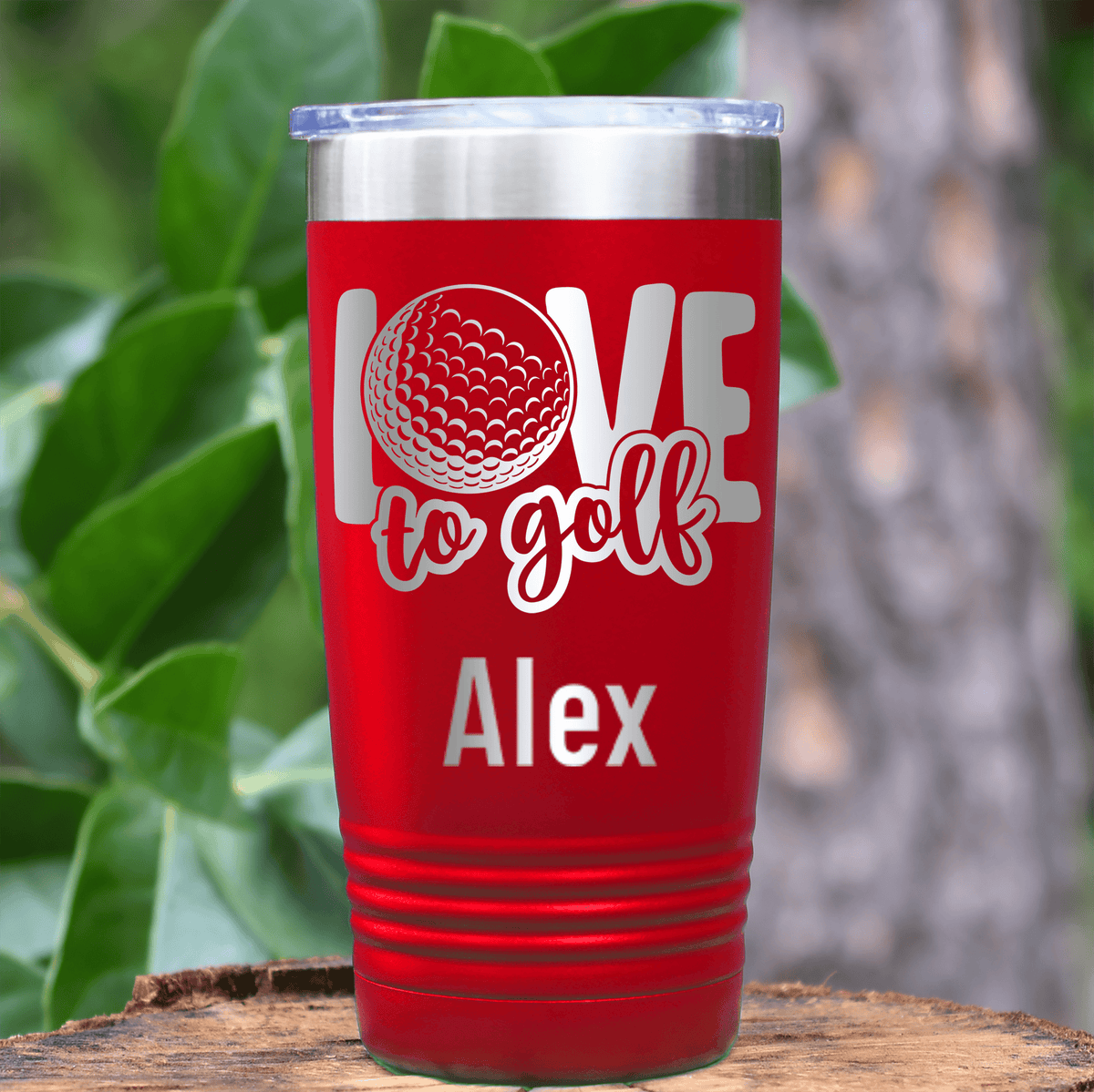 Red Golf Gifts For Her Tumbler With Golf Is Love Design