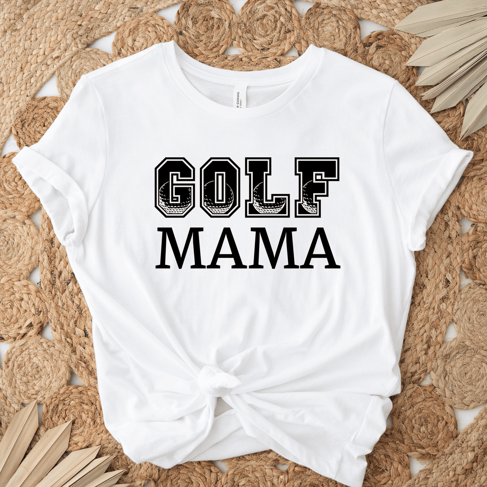 Womens White T Shirt with Golf-Mama design