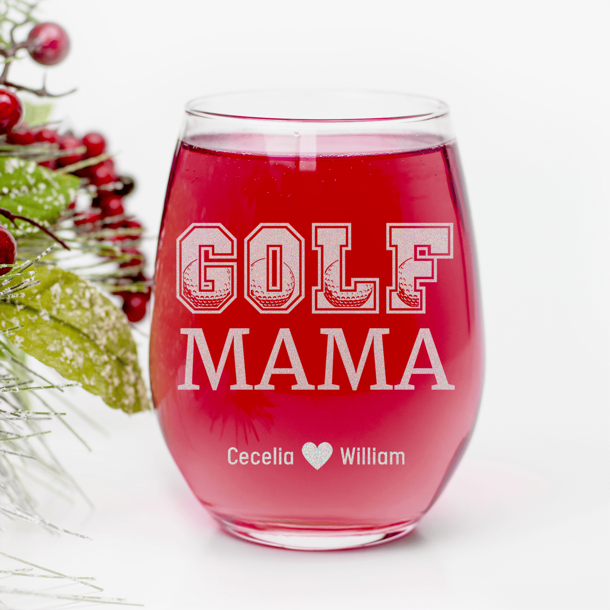 Golf Mama Stemless Wine Glass