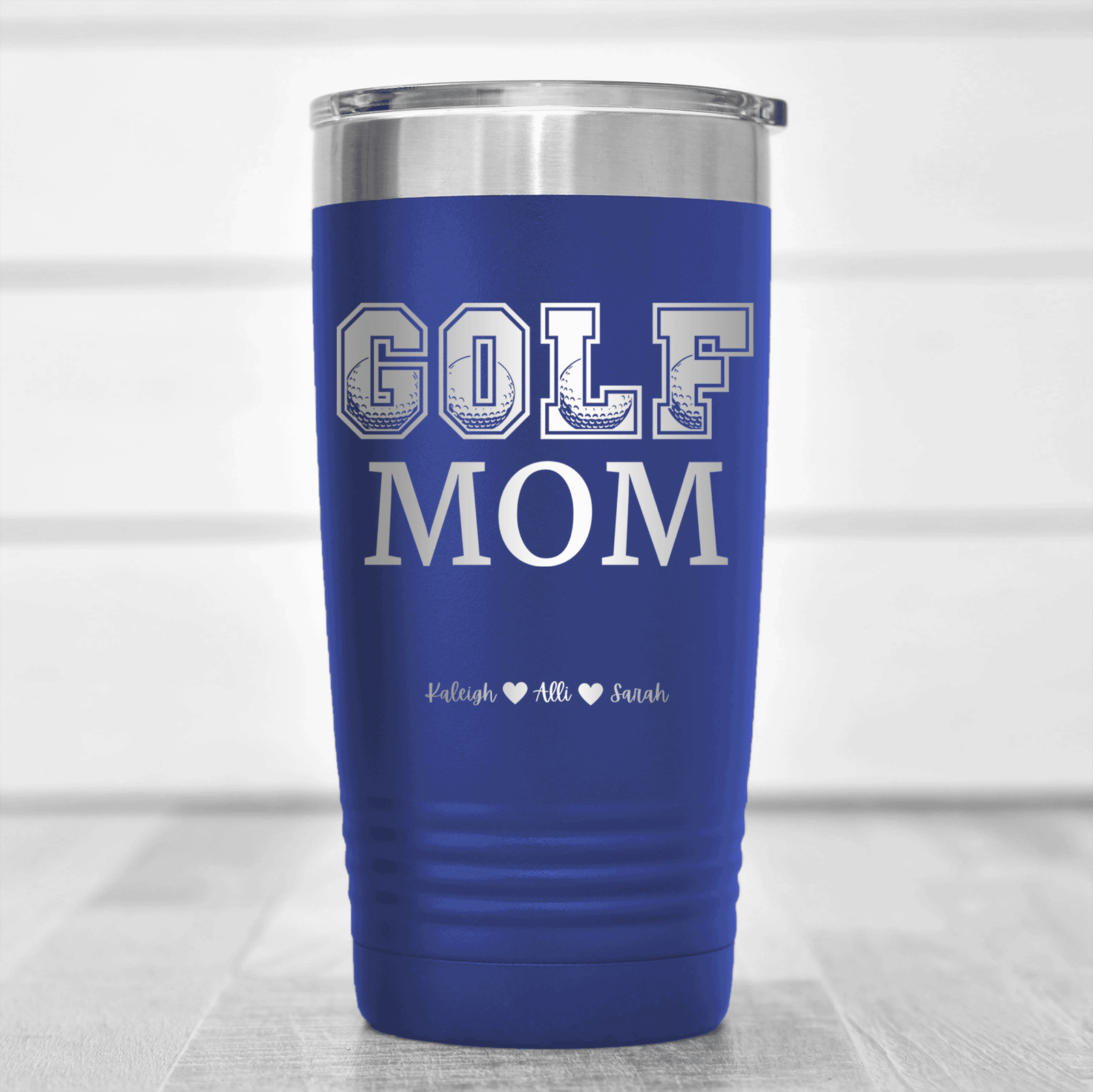 Navy Golf Mom Tumbler With Golf Mom Design