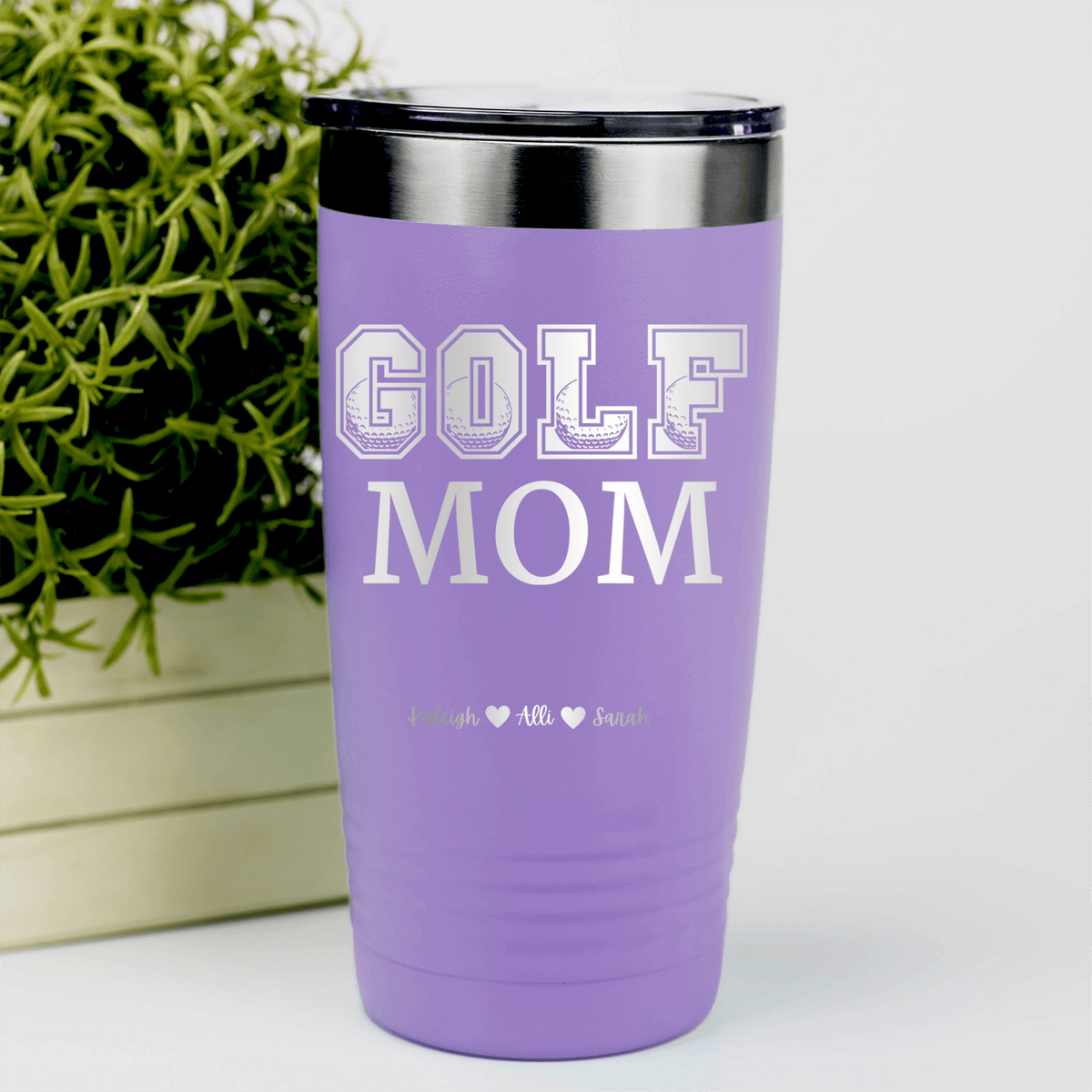 Light Purple Golf Mom Tumbler With Golf Mom Design