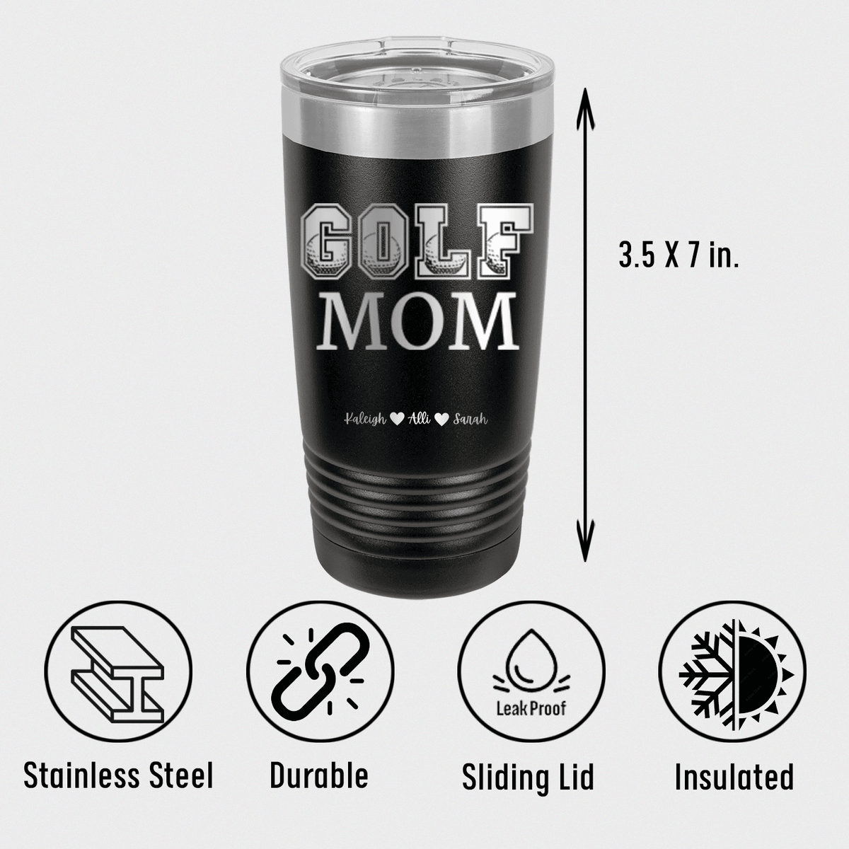 Personalized Golf Mom Tumbler for her, Customized Gifts for Women by Groovy Girl Gifts