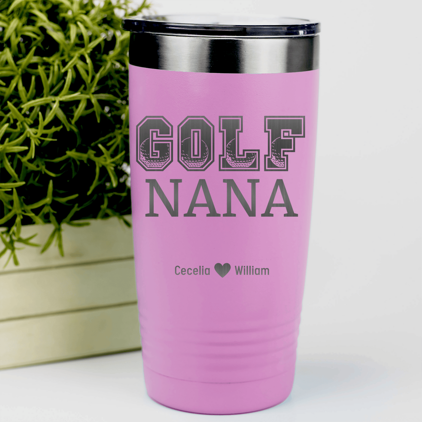 Pink Golf Mom Tumbler With Golf Nana Design