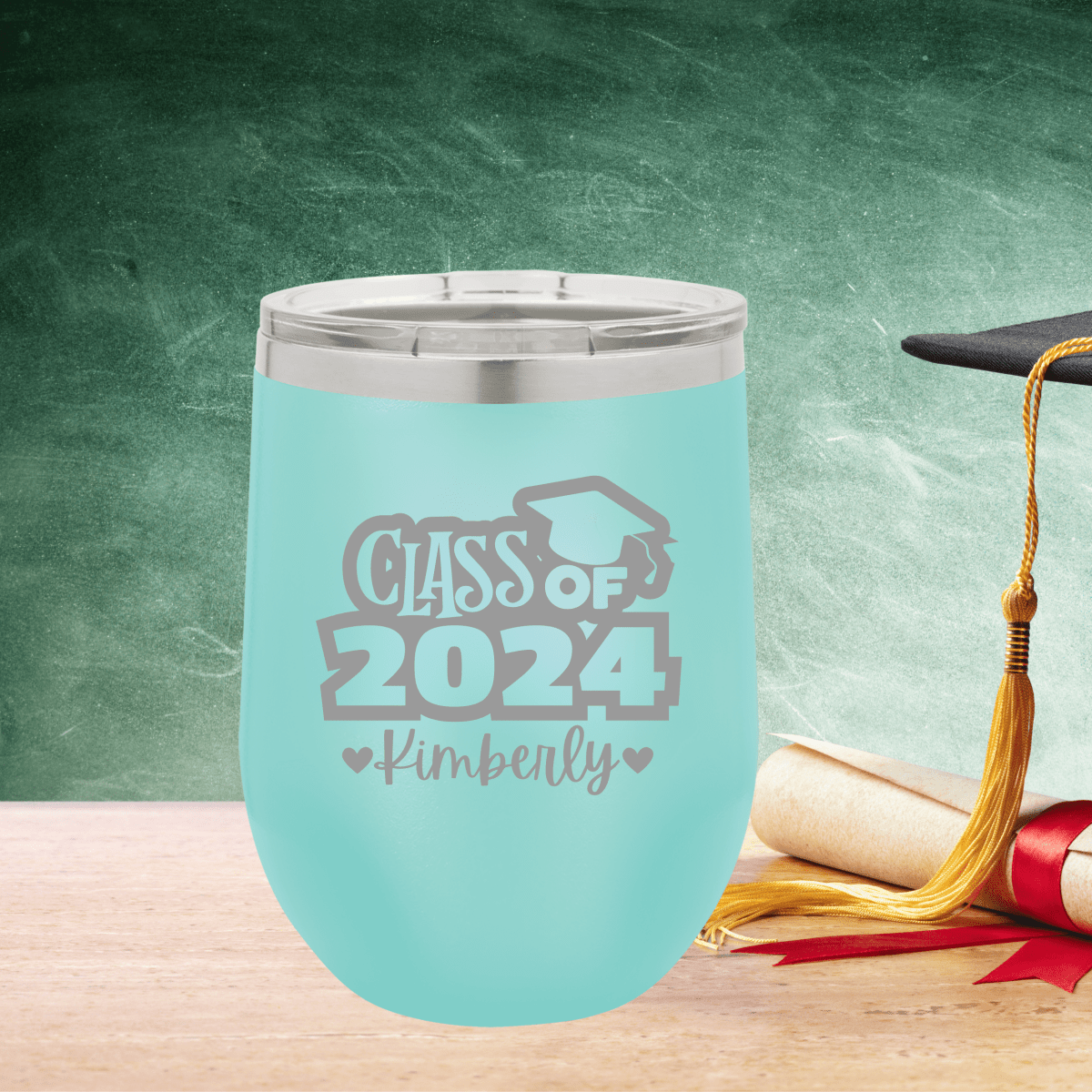 Personalized Graduation Stemless Tumbler for her, Customized Gifts for Women by Groovy Girl Gifts