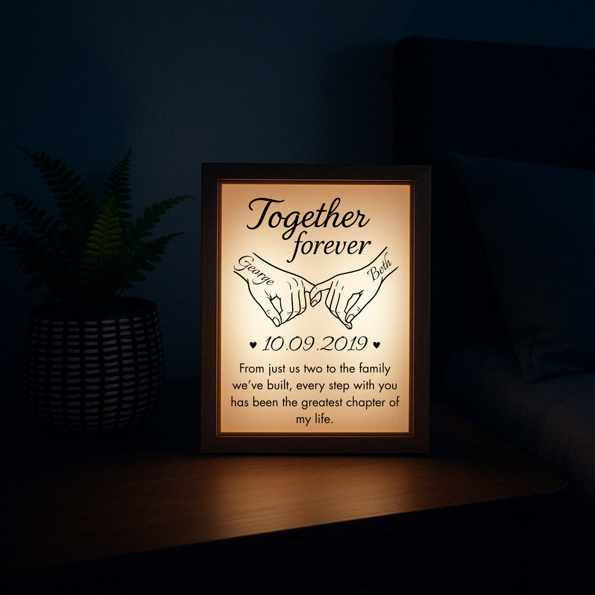 Together Forever Anniversary Light Frame