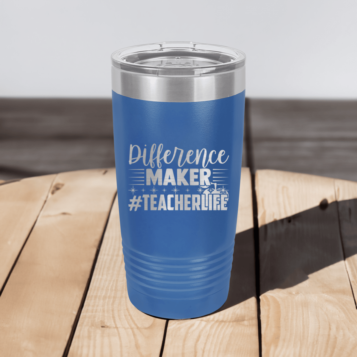 Funny Hashtag Teachervibes Ringed Tumbler