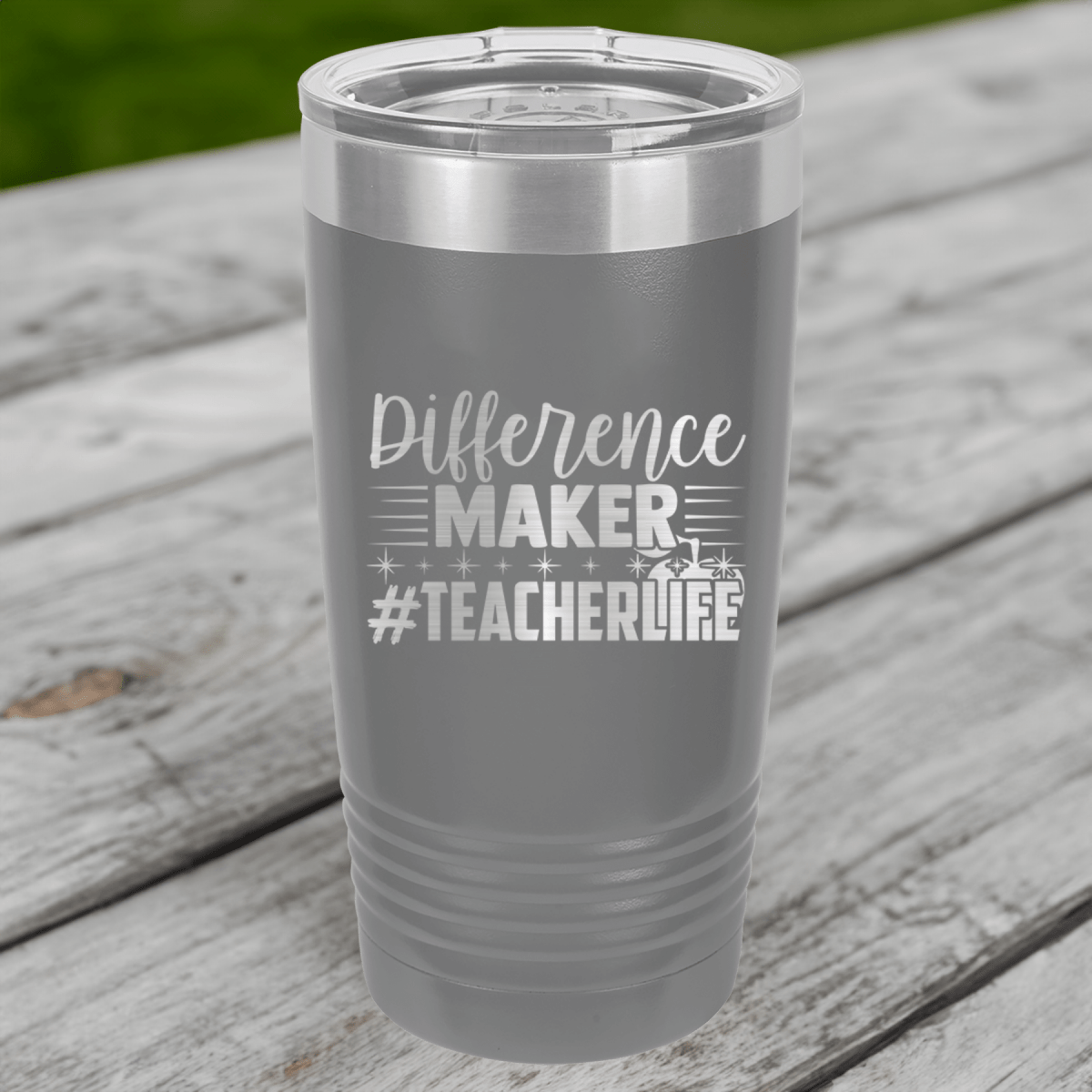 Funny Hashtag Teachervibes Ringed Tumbler