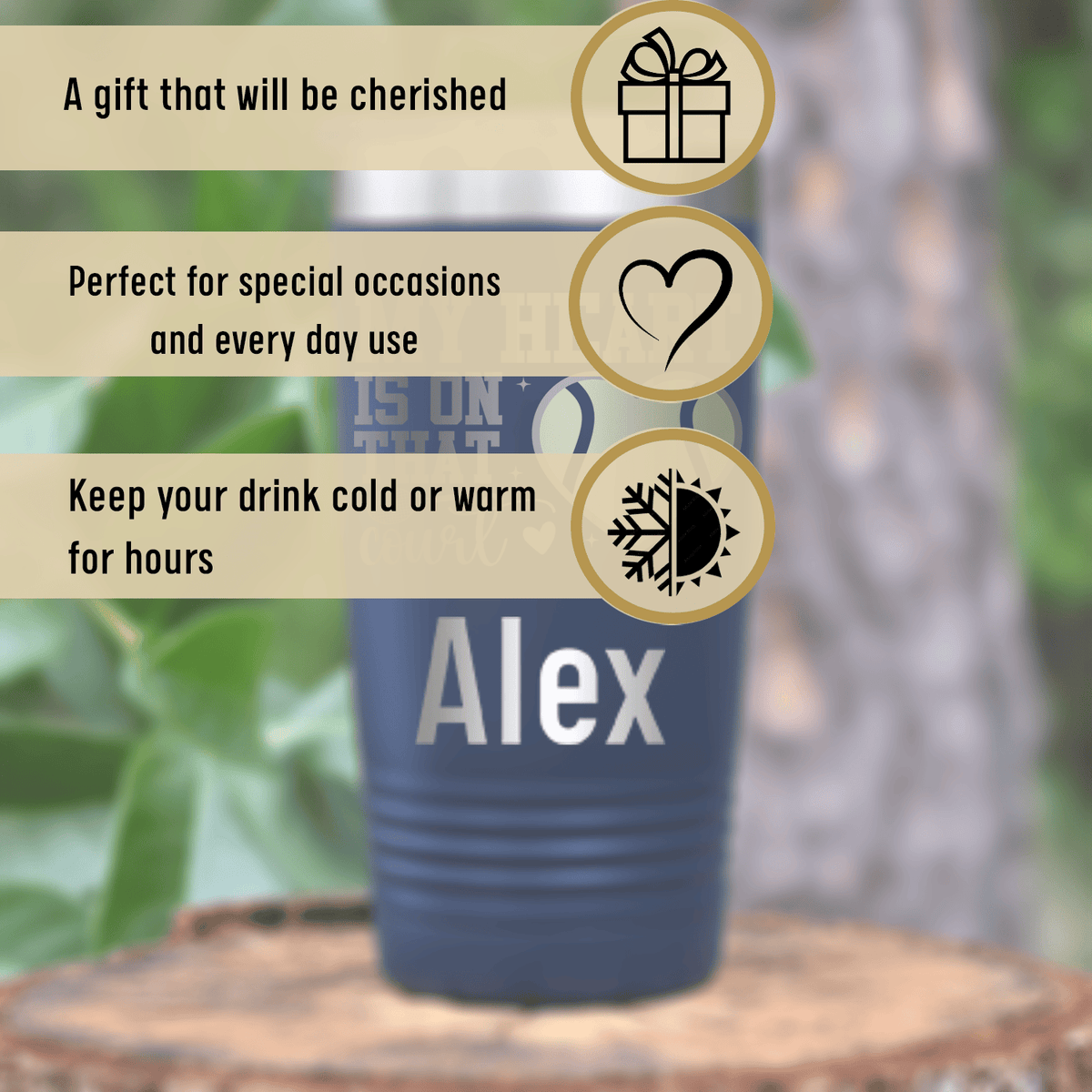 Personalized Heart On The Tennis Court Tumbler for her, Customized Gifts for Women by Groovy Girl Gifts