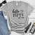 Womens Grey T Shirt with Hello-Fifty design
