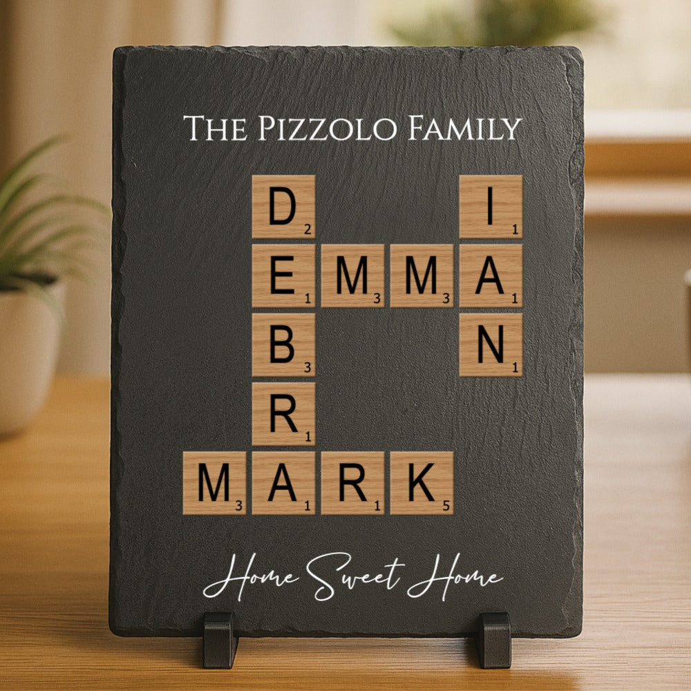 Family Crossword Slate Plaque
