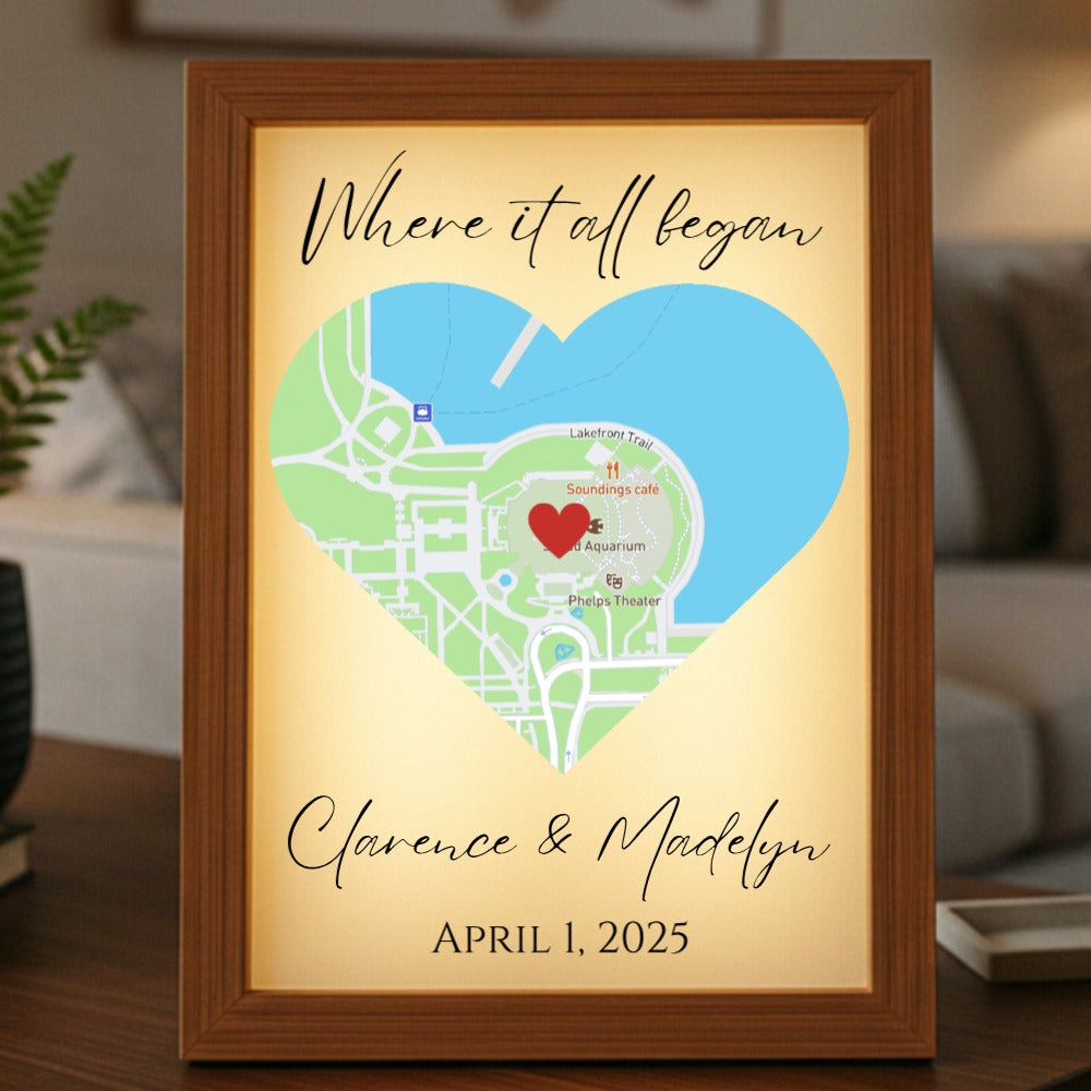 Customized Couple’s Where We Met Map