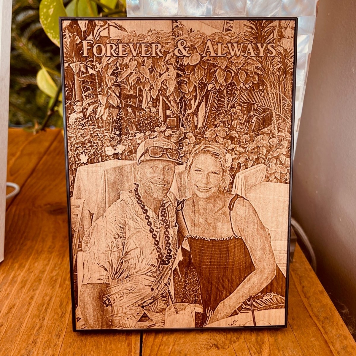 Personalized Anniversary Etched Wood Photo for her, Customized Gifts for Women by Groovy Girl Gifts