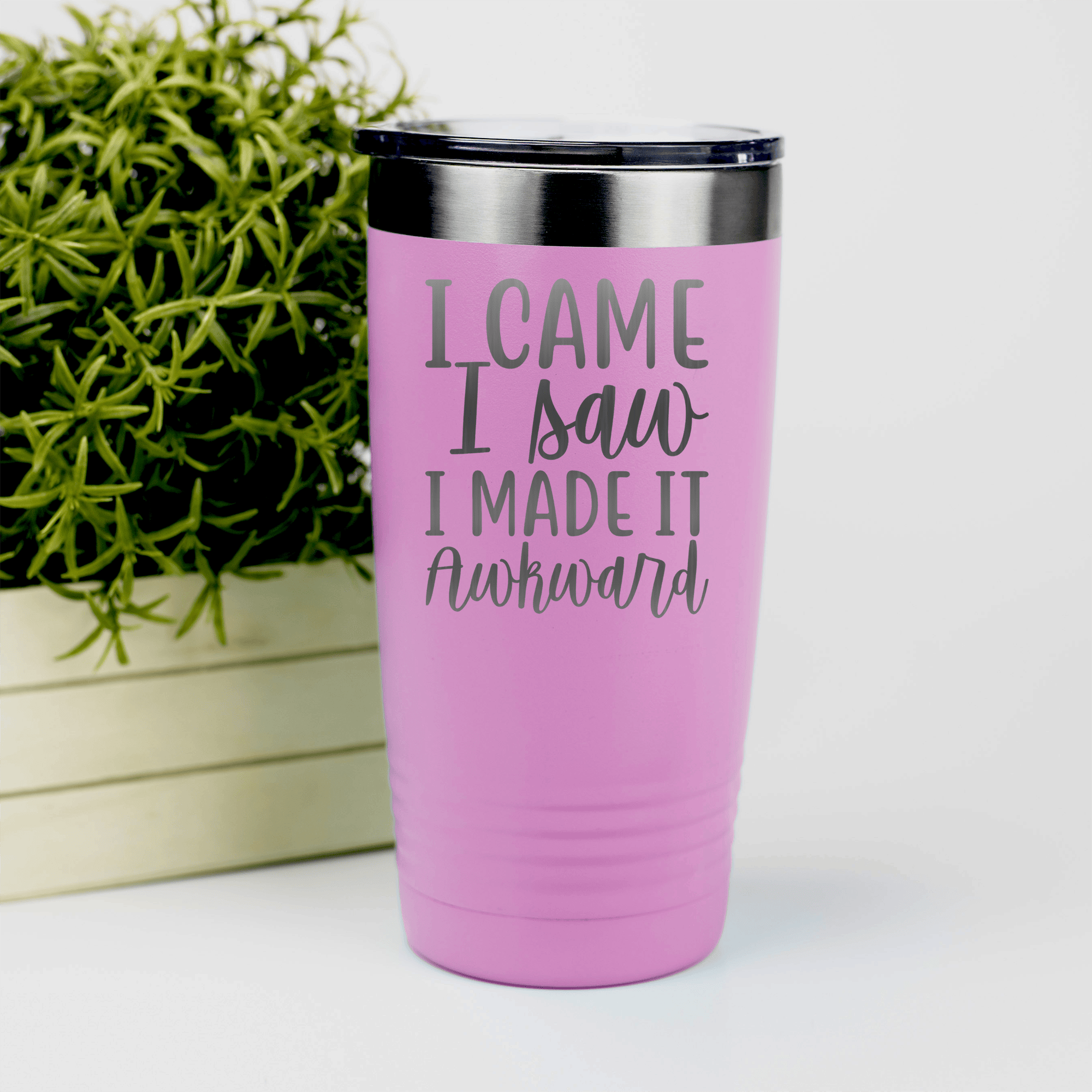 Pink pickelball tumbler I Came I Saw I Made It Awkward