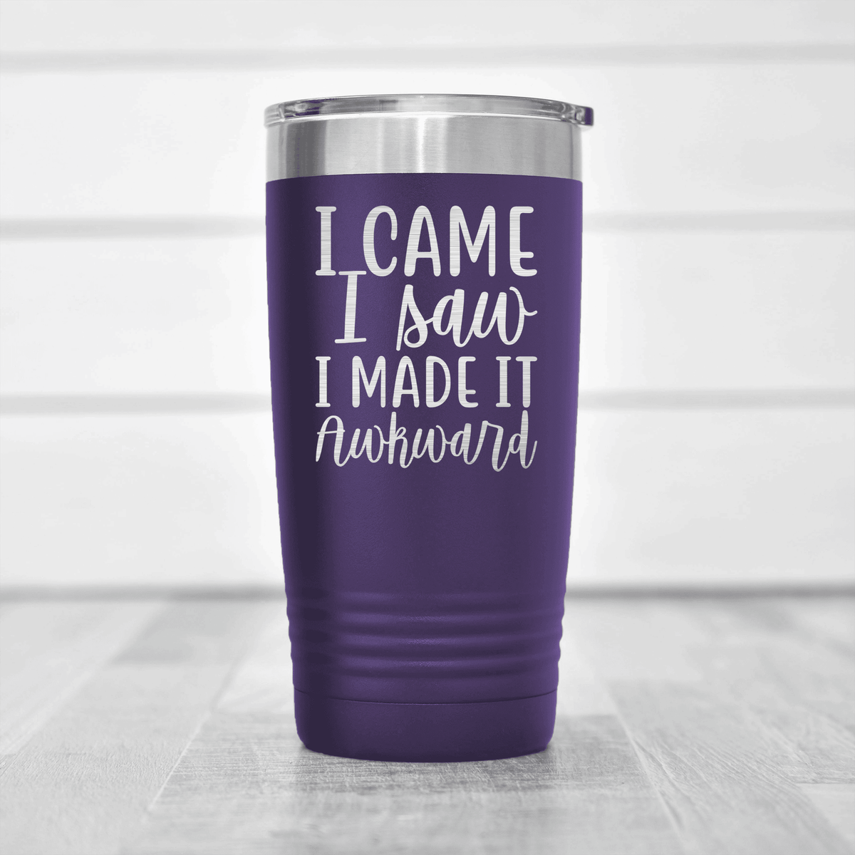 Purple pickelball tumbler I Came I Saw I Made It Awkward