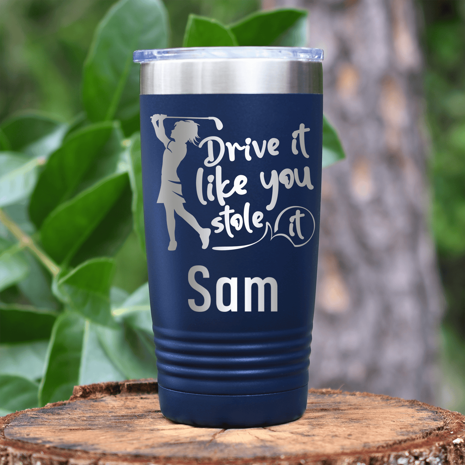 Navy Golf Gifts For Her Tumbler With I Drive Like Its Stolen Design