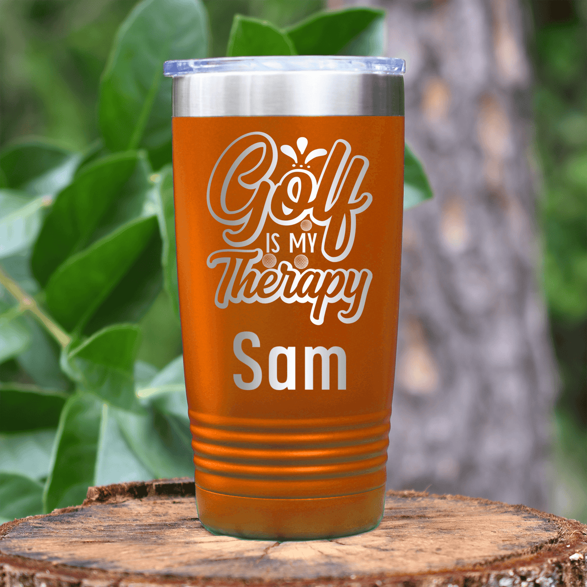 Orange Golf Gifts For Her Tumbler With I Golf For Therapy Design