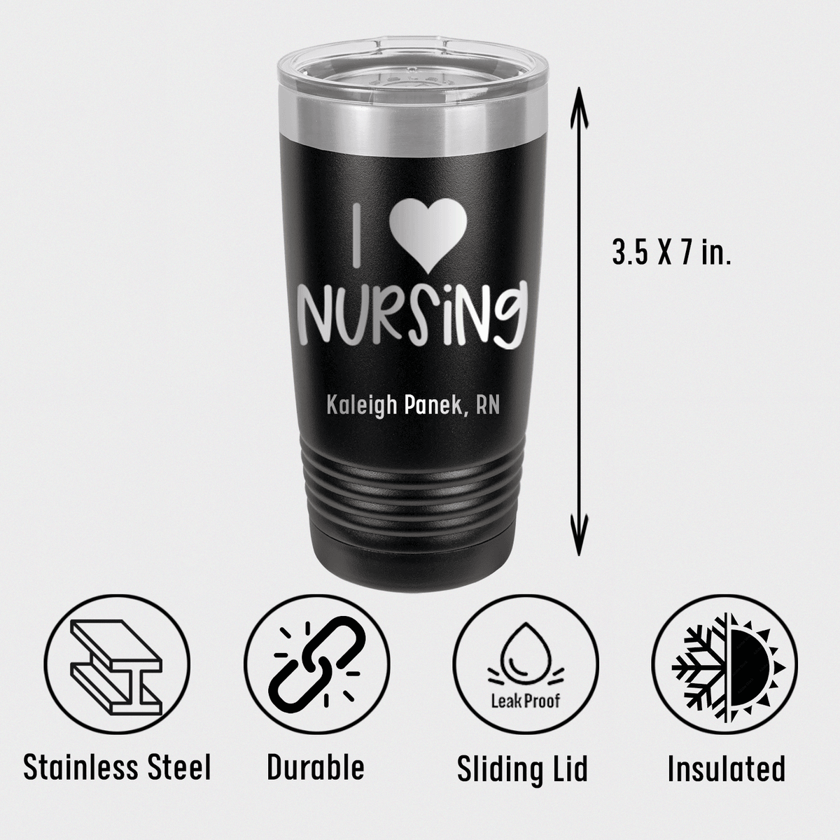 Personalized I Heart Nursing Tumbler for her, Customized Gifts for Women by Groovy Girl Gifts
