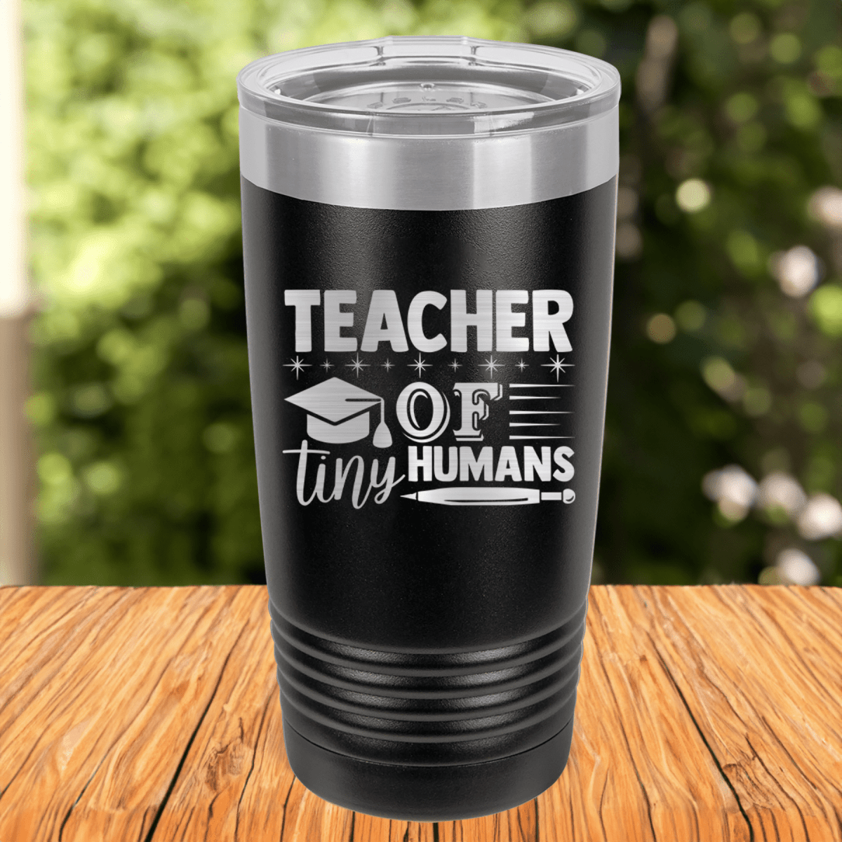 Funny I Teach Tiny Humans Ringed Tumbler