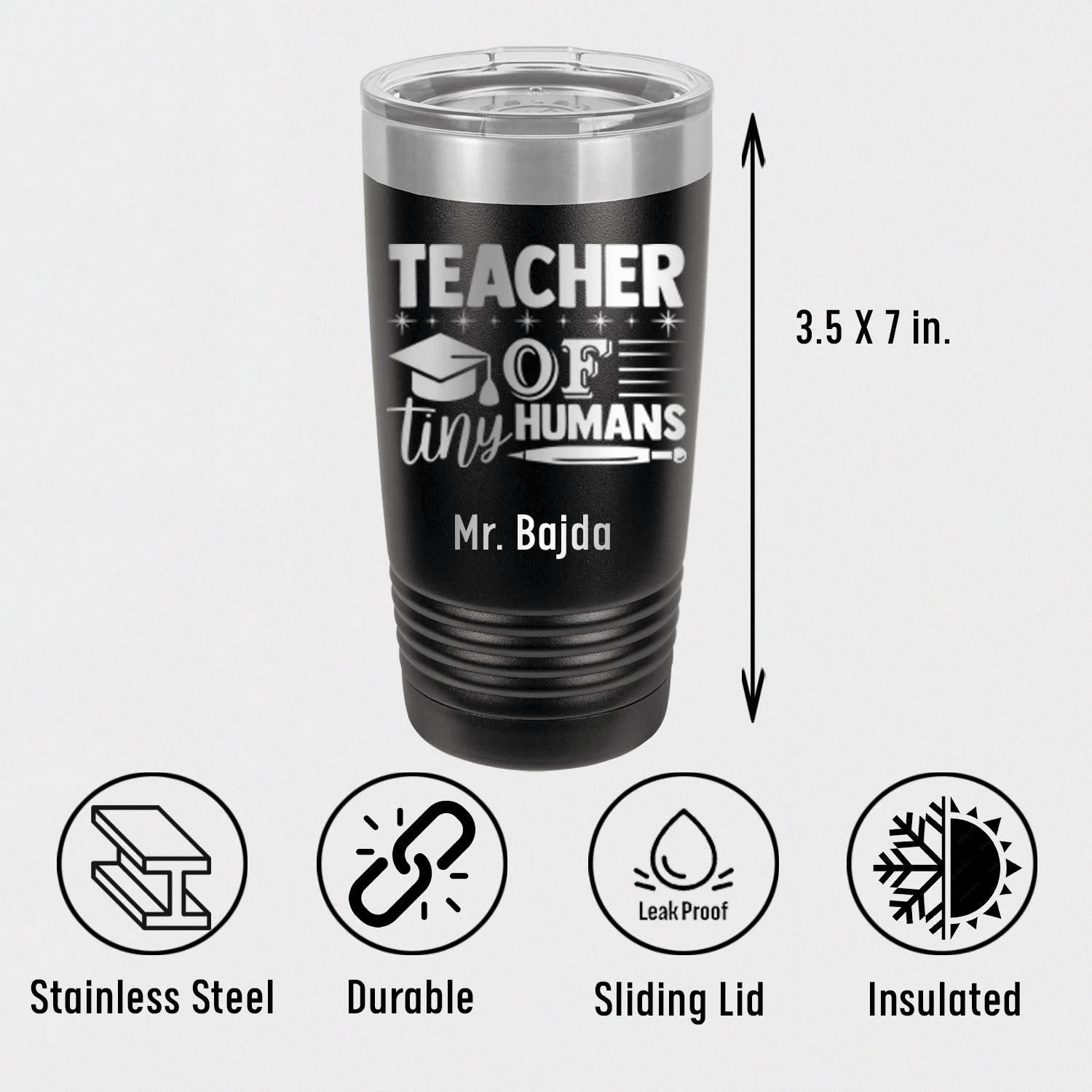 Personalized I Teach Tiny Humans Tumbler for her, Customized Gifts for Women by Groovy Girl Gifts