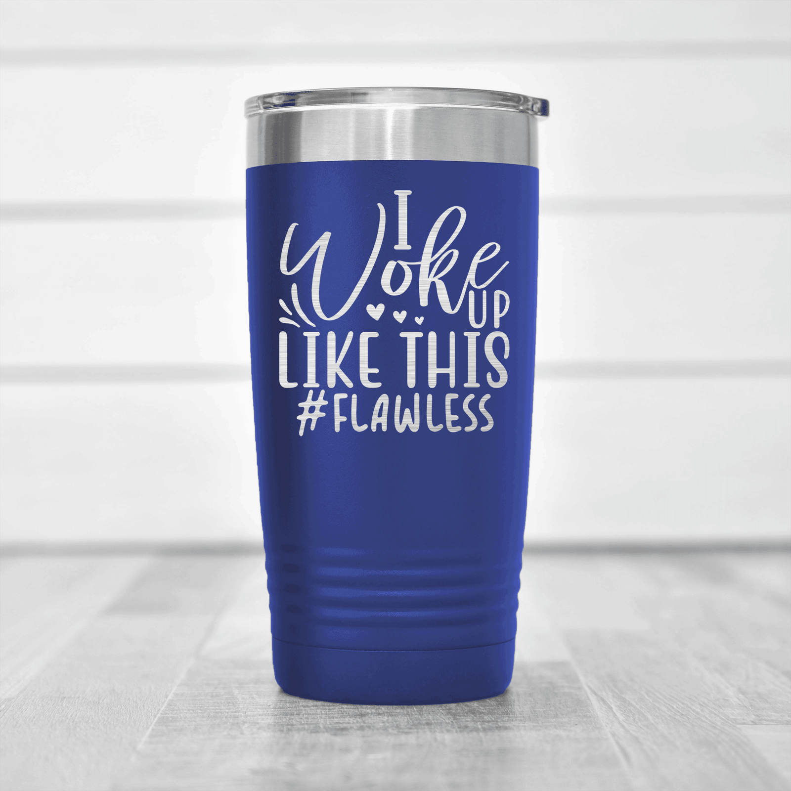 Blue pickelball tumbler I Wake Up Flawless