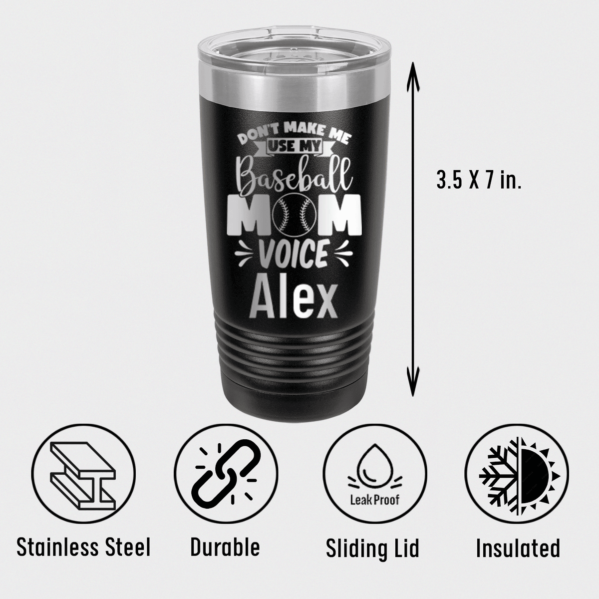 Personalized Ill Use My Baseball Mom Voice Tumbler for her, Customized Gifts for Women by Groovy Girl Gifts