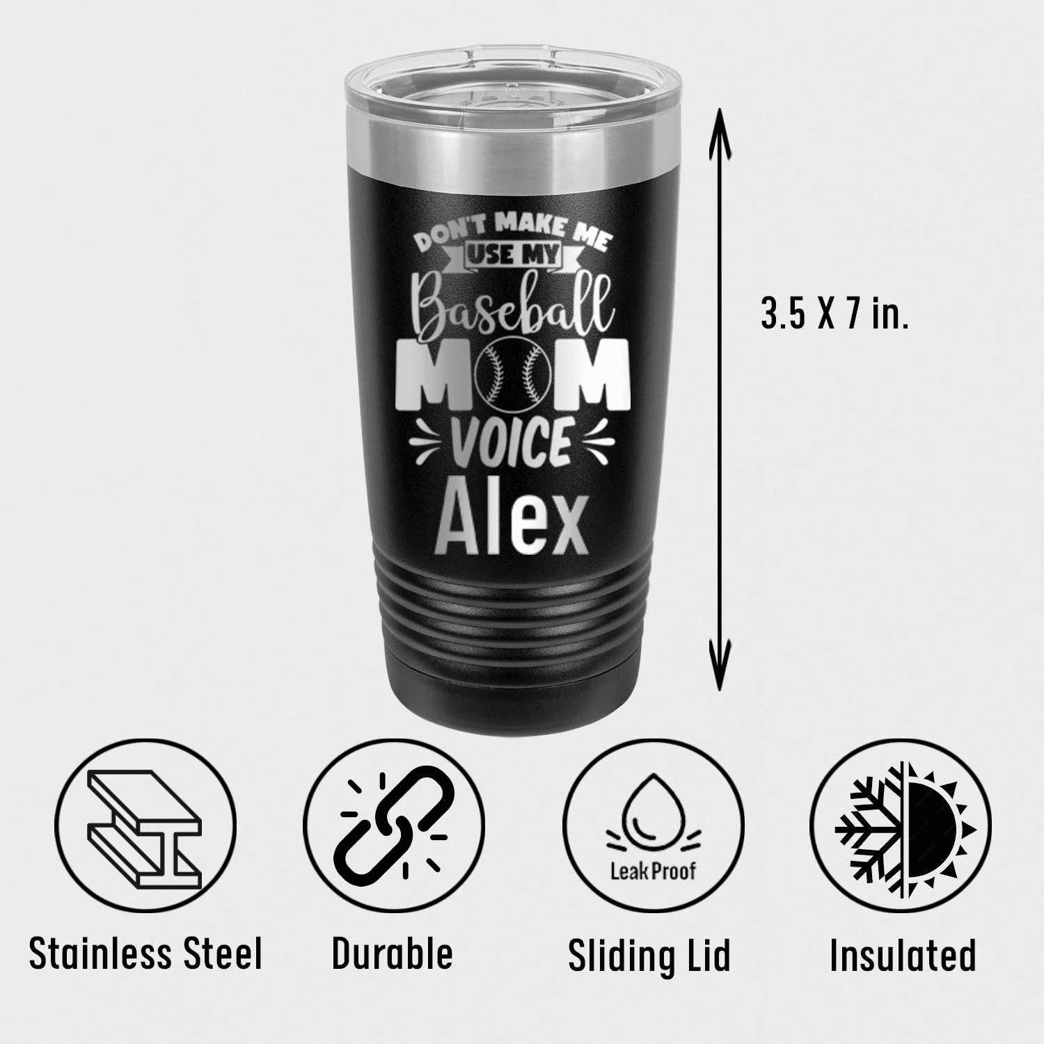 Personalized Ill Use My Baseball Mom Voice Tumbler for her, Customized Gifts for Women by Groovy Girl Gifts